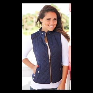 Active USA Dark Navy Quilted Vest S